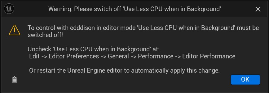 Disable Use less CPU when in background